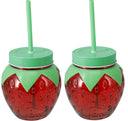 Set de verres a eau Cookinglife - Verres a cocktail - Fraise - 100 mm - 2 pièces