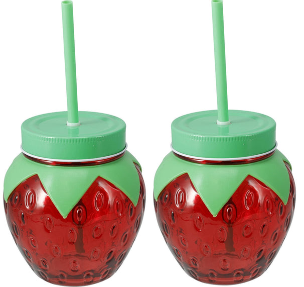 Set de verres a eau Cookinglife - Verres a cocktail - Fraise - 100 mm - 2 pièces