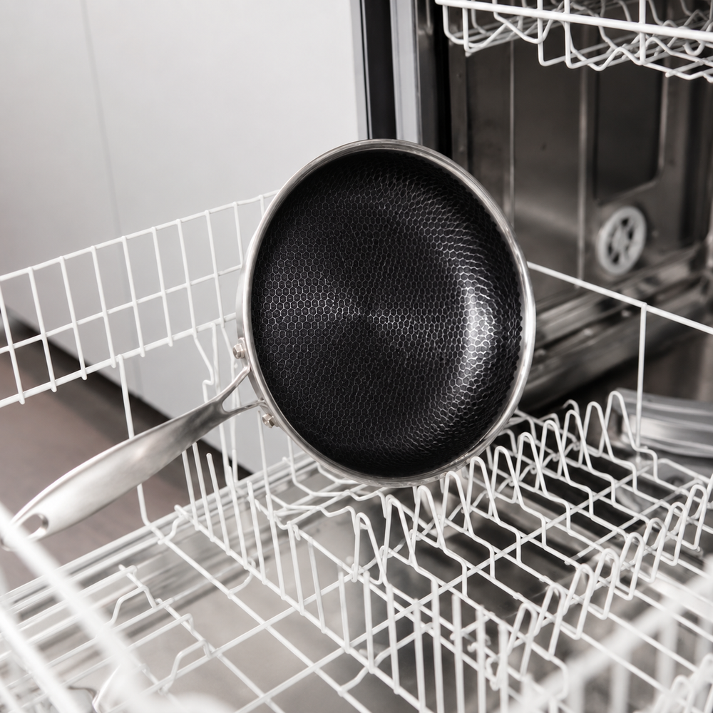 Batterie de cuisine Poêle Cookinglife HexaCook Hybride 2 pièces - ø 24 & 28 cm - ANTI-ADHÉSIF - compatible avec toutes les sources de chaleur - revêtement antiadhésif en céramique