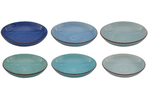 Set d'assiettes à pâtes Cookinglife - Creux - Delice Blue - 23 cm - 6 pièces