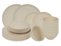 Service de vaisselle Cardida Cookinglife Beige 18 pièces / 6 personnes - 6 assiettes plates, 6 assiettes à dessert et 6 bols