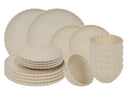 Service de vaisselle Cardida Cookinglife Beige 18 pièces / 6 personnes - 6 assiettes plates, 6 assiettes à dessert et 6 bols