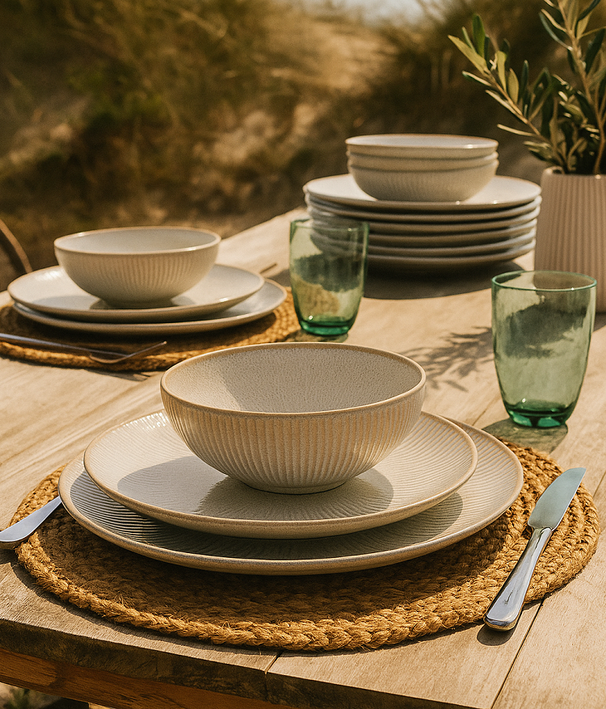 Set d'assiettes creuses Cookinglife - Soupe - Coastal Lines - 18 cm - 6 pièces