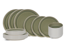 Set de vaisselle Cookinglife - Service 6 pers - Mos Vert - Ø27 cm - 18 pièces