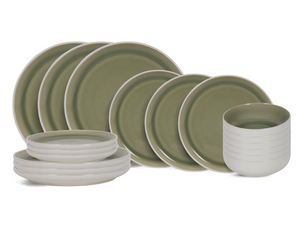 Set de vaisselle Cookinglife - Service 6 pers - Mos Vert - Ø27 cm - 18 pièces