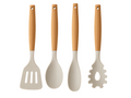 Set de cuisine Cookinglife - Ustensiles cuisson - en silicone et bois - 4 pièces