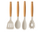 Set de cuisine Cookinglife - Ustensiles cuisson - en silicone et bois - 4 pièces