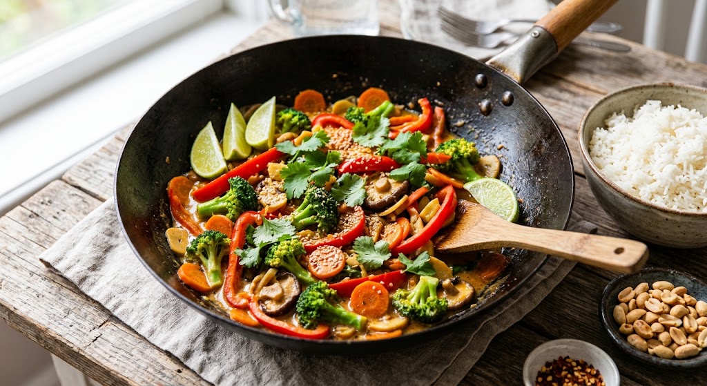 Rapide, coloré et plein de saveurs du wok.