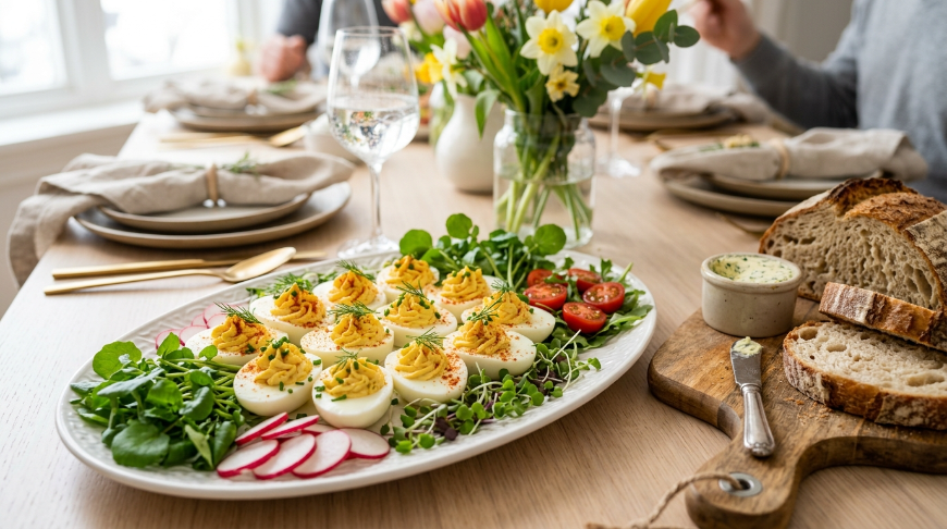 Un plat festif pour un joyeux petit-déjeuner ou brunch de Pâques en famille.