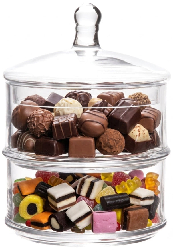 Bonbonnière en verre Cosy & Trendy - 2 étages - Ø 12 cm