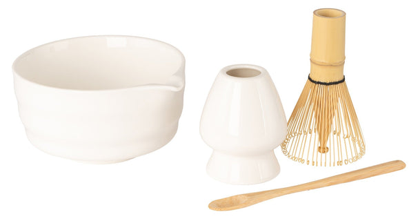 Cosy & Trendy Set de matcha - Porcelaine & Bambou - 4 pièces