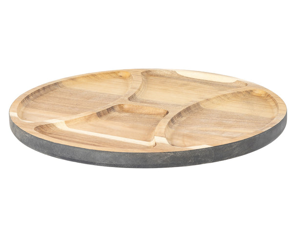 Cosy & Trendy Plateau apéritif à 4 compartiments - Bois d'acacia - ø 29,5 cm