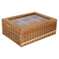 Cosy & Trendy Theedoos - Theekist - Acaciahout - 6 vakken - met Venster - 21 x 17 x 7.5 cm