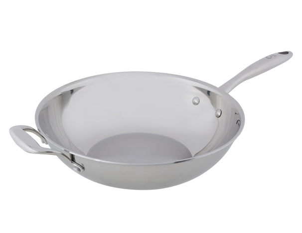 Wok Cosy & Trendy Classic Inox ø 30 cm - compatible avec toutes les sources de chaleur - sans revêtement antiadhésif