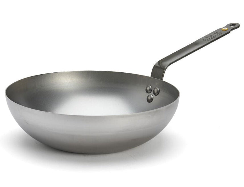 Wok bombé de Buyer Mineral B Element - ø 28 cm / 3 litres - sans revêtement antiadhésif