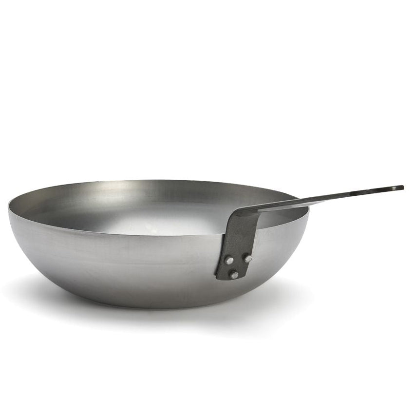 Wok bombé de Buyer Mineral B Element - ø 28 cm / 3 litres - sans revêtement antiadhésif
