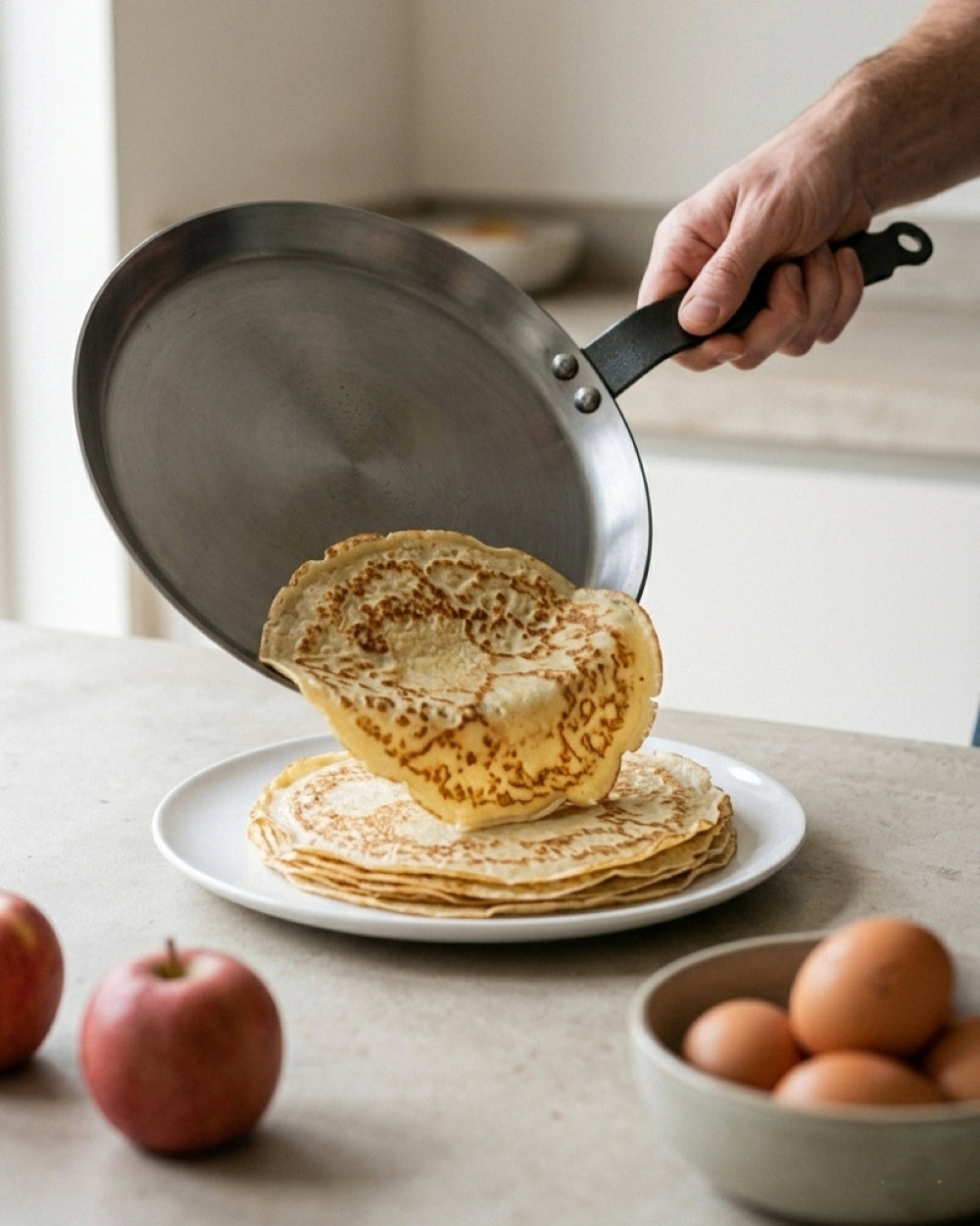 Poêle à crêpes De Buyer Carbone Plus - Acier carbone - ø 26 cm - sans revêtement antiadhésif