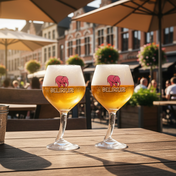 Set de verres à bière Delirium - Verres sur pied - Pub Surf - 33 cl - 2 pièces