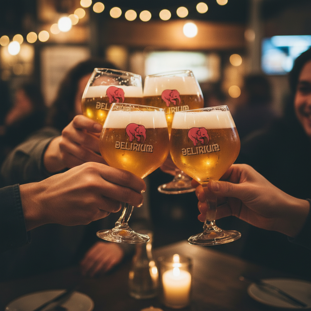 Set de verres à bière Delirium - Verres sur pied - Pub Surf - 33 cl - 2 pièces