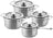 Batterie de casseroles DUCQ (Casserole ø 16 / 18 / 20 cm + Casserole ø 16 cm) + Couvercles - Casserole DUCQ avec couvercle - Aspiration descendante - Inox - ø 16 cm Inox - Set 4 pièces