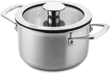 DUCQ Batterie de casseroles (Casserole ø 16 / 18 / 20 / 24 cm + Casserole ø 16 cm + Poêle ø 26 cm) + Couvercles - Aspiration descendante - Inox - Set 6 pièces 