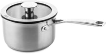 DUCQ Batterie de casseroles (Casserole ø 16 / 18 / 20 / 24 cm + Casserole ø 16 cm + Poêle ø 26 cm) + Couvercles - Aspiration descendante - Inox - Set 6 pièces 