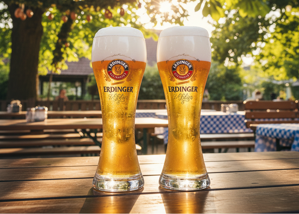 Ensemble de verres a biere Erdinger - Weizen - 500 ml - 4 pieces