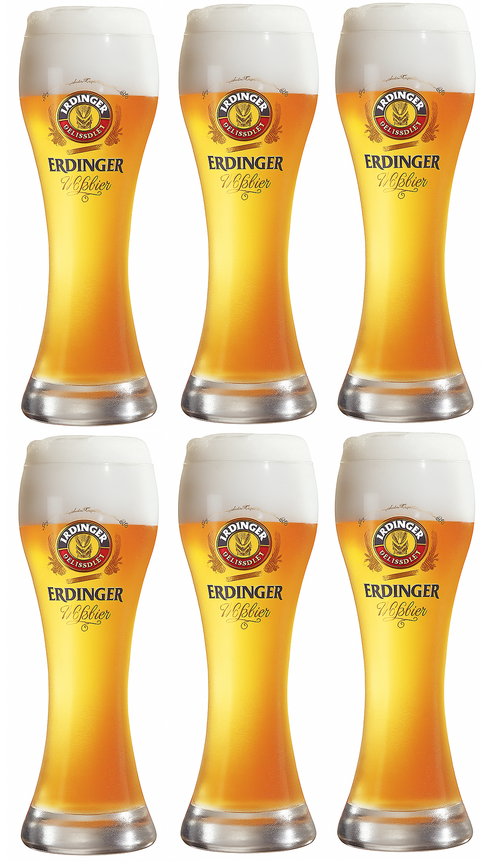 Ensemble de verres a bière Erdinger - Verres weizen - 500 ml - 6 pièces