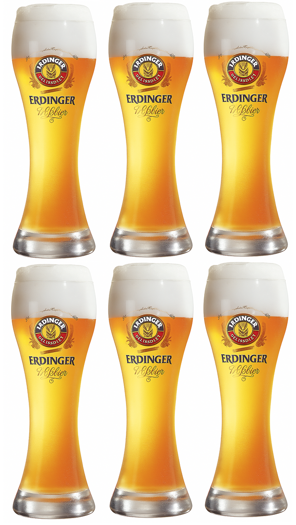 Ensemble de verres a bière Erdinger - Verres weizen - 500 ml - 6 pièces