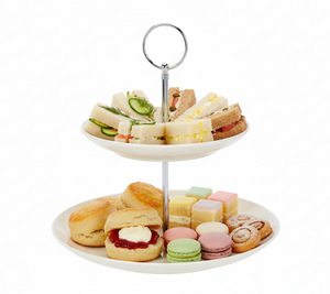 Étagère Cookinglife - 2 niveaux - en porcelaine - 17 et 21 cm - 1 pièce