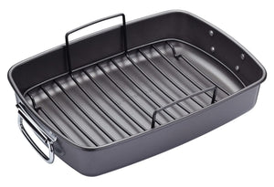 MasterClass Plat à rôtir avec grille - 40 x 28 cm - revêtement antiadhésif standard