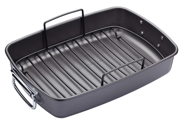 MasterClass Plat à rôtir avec grille - 40 x 28 cm - revêtement antiadhésif standard
