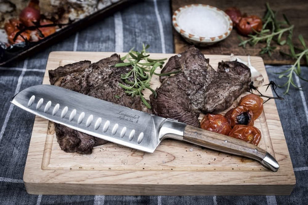 Couteau santoku Laguiole Style De Vie - en bois d'olivier - Luxury line - 17 cm