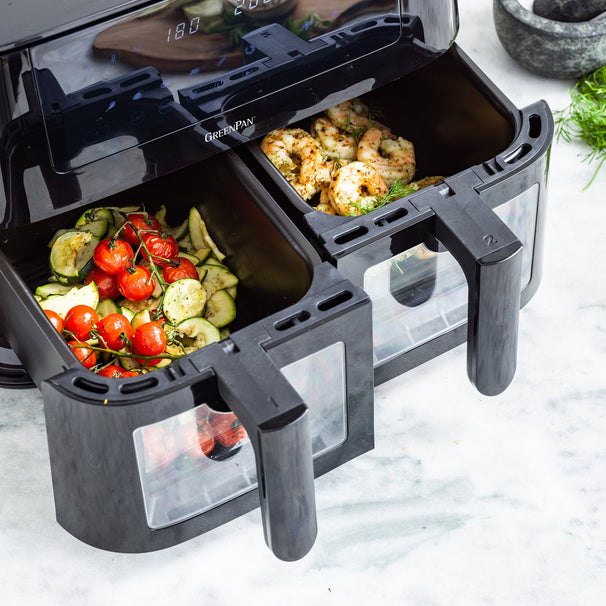 Friteuse à air GreenPan Bistro Dual Zone - Noir - 8 litres (2 x 4 litres) - Sans PFAS