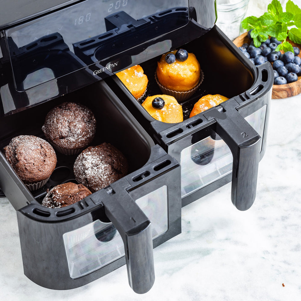 Friteuse à air GreenPan Bistro Dual Zone - Noir - 8 litres (2 x 4 litres) - Sans PFAS