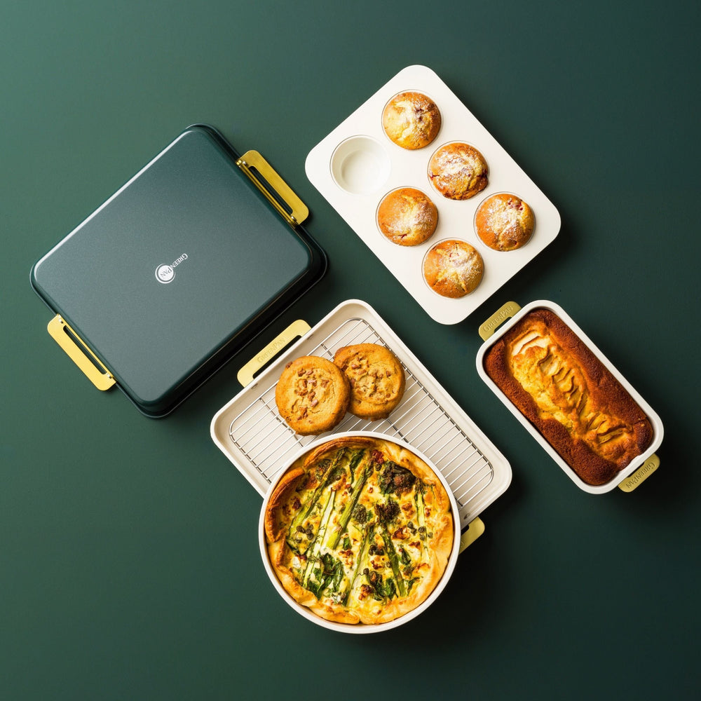GreenPan Bakset Padova Reserve Pine Green 6-delig - bovenaanzicht