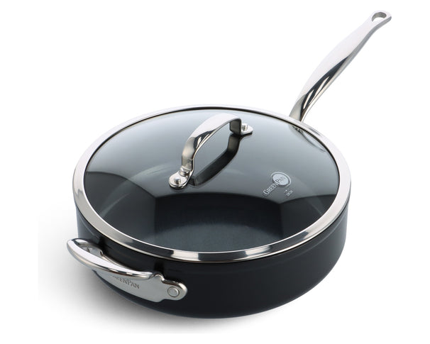 Sauteuse avec couvercle GreenPan Barcelona Pro Noir ø 28 cm / 4,6 Litres - revêtement antiadhésif céramique