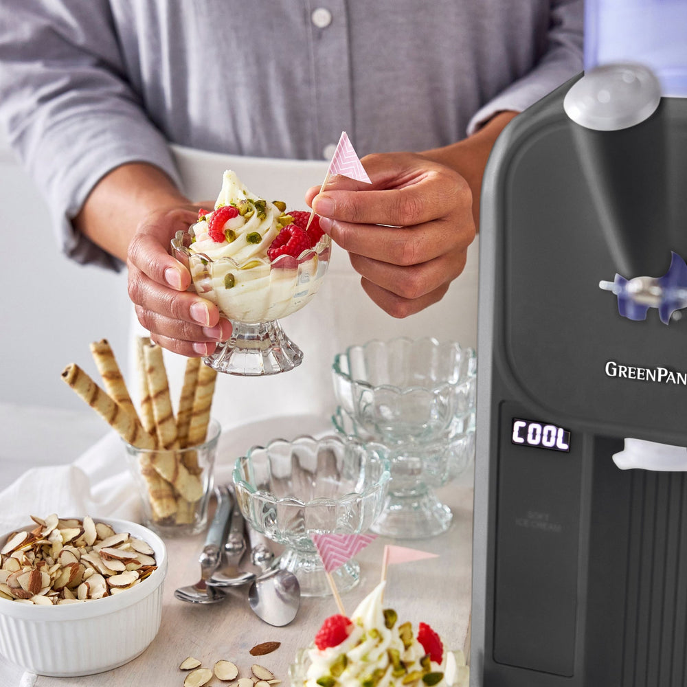 GreenPan Machine à glace Frost - Gris - Glaces à l'Italienne et boissons glacées - 1,8 litre