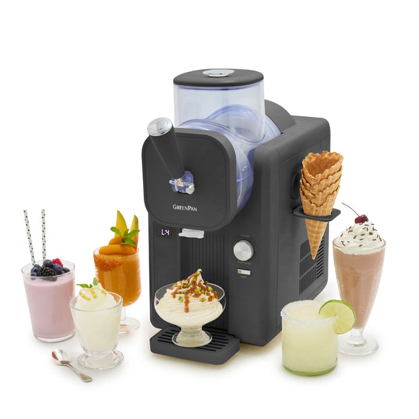 GreenPan Machine à glace Frost - Gris - Glaces à l'Italienne et boissons glacées - 1,8 litre