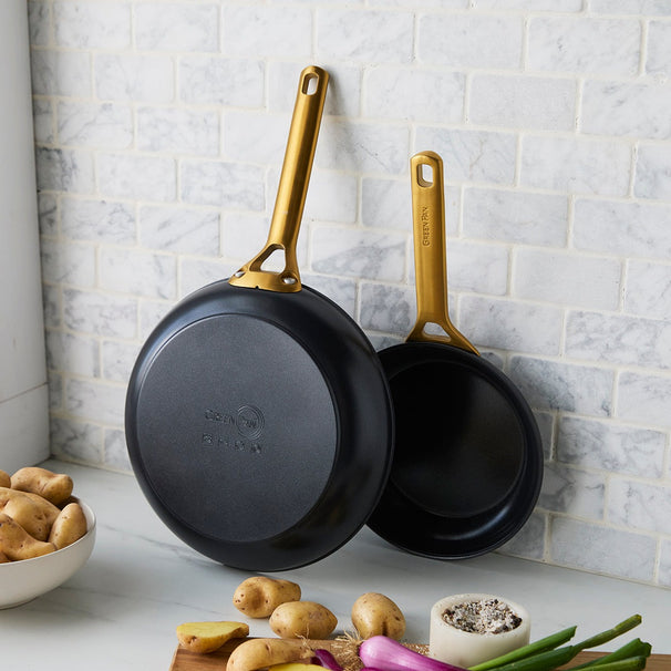 GreenPan Koekenpannenset Padova Reserve Black 2-delig - Koekenpan ø 20 & 26 cm - Keramische anti-aanbaklaag
