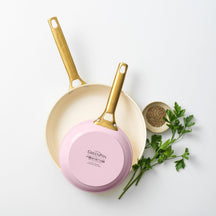 GreenPan Koekenpannenset Padova Reserve Blush Pink ø 20 & 26 cm - bovenaanzicht
