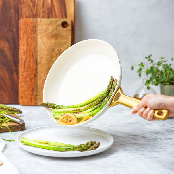 GreenPan Koekenpannenset Padova Reserve Cream White 2-delig - ø 20 & 26 cm - Keramische anti-aanbaklaag