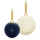 GreenPan Koekenpannenset Padova Reserve Oxford Blue 2-delig - Koekenpan ø 20 & 26 cm - Keramische anti-aanbaklaag