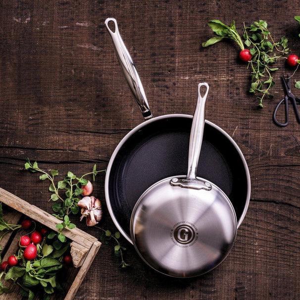 Set de poêles GreenPan Premiere Inox 2 pièces - ø 20 & 28 cm - revêtement antiadhésif céramique