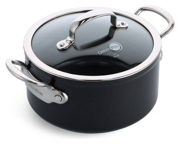Faitout GreenPan Barcelona Pro Noir ø 20 cm / 3,1 Litres - revêtement antiadhésif céramique