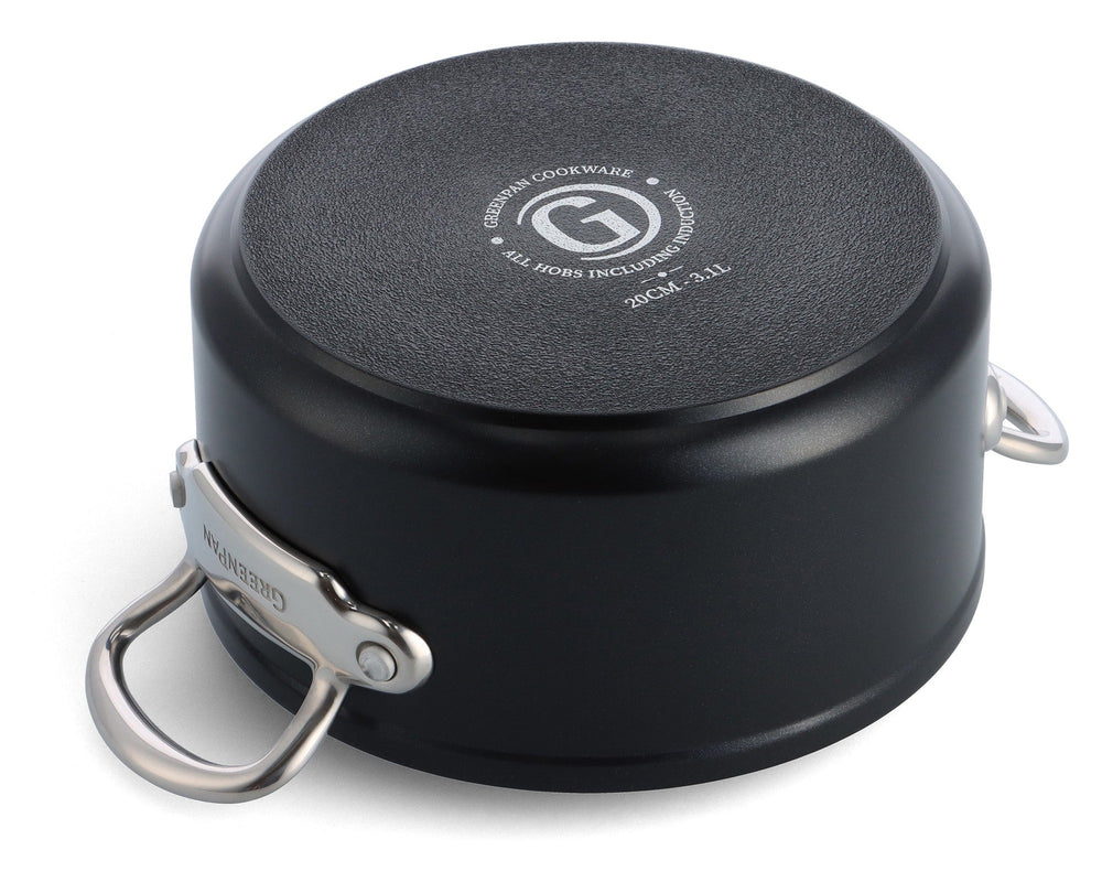 GreenPan Kookpan Barcelona Pro Zwart ø 20 cm / 3.1 Liter - onderaanzicht