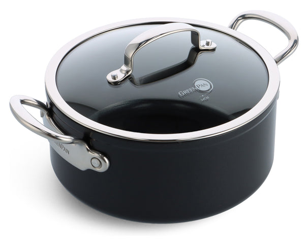 Faitout GreenPan Barcelona Pro Noir ø 24 cm / 4,9 Litres - revêtement antiadhésif céramique