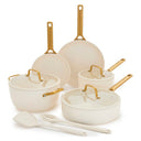 GreenPan Pannenset Padova Reserve Pro 2.0 Cream 5-delig - Kookpan ø 24 cm, Steelpan ø 18 cm, Koekenpan ø 20, 28 cm & Hapjespan ø 24 cm - Keramische anti-aanbaklaag