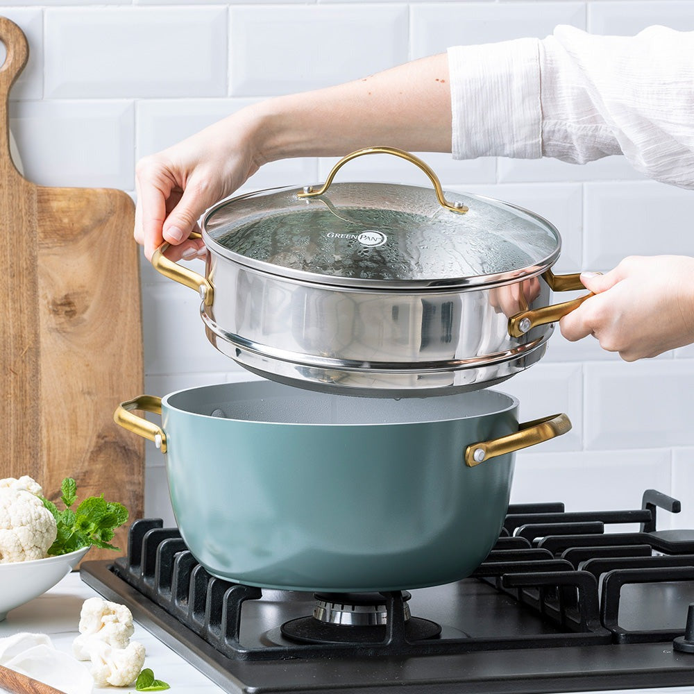 GreenPan Pannenset Padova Reserve Smokey Blue 7-delig - sfeerbeeld 4