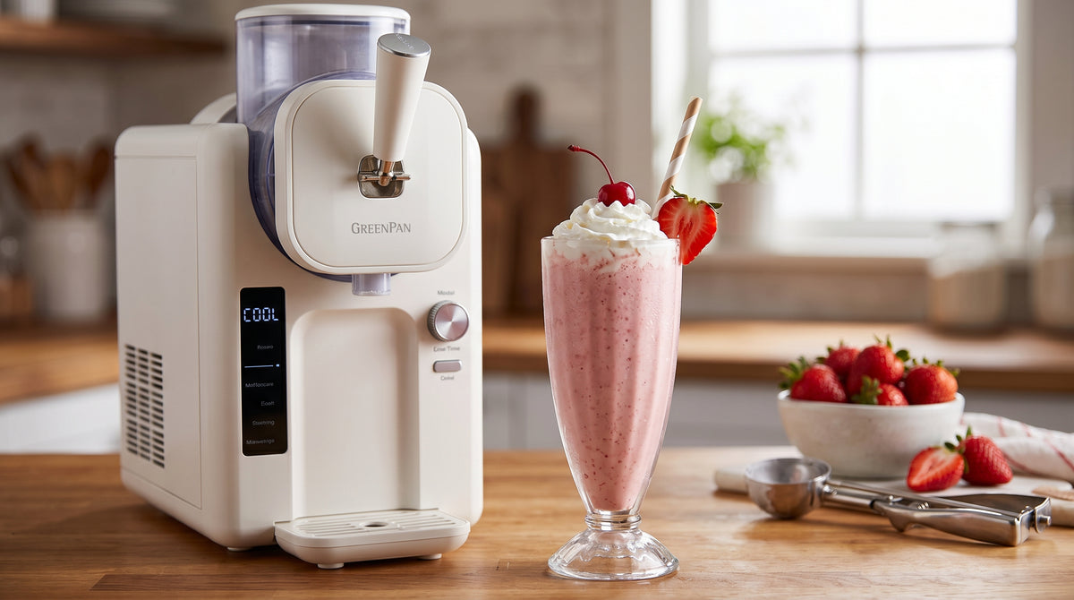 Milkshake crémeux aux fraises et glace à la vanille, prêt en un rien de temps